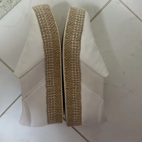 Vince Wilden white leather slip-on espadrille platform sneaker 38.5 8.5 worn 3x - Picture 7 of 9